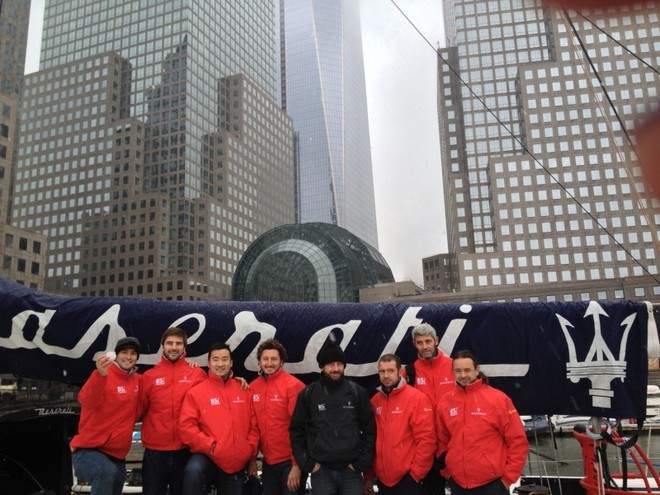 Maserati and crew, Giovanni Soldini skipper ©  SW